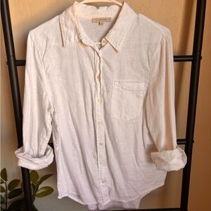 Love Tree White Casual Button-Down Shirt
